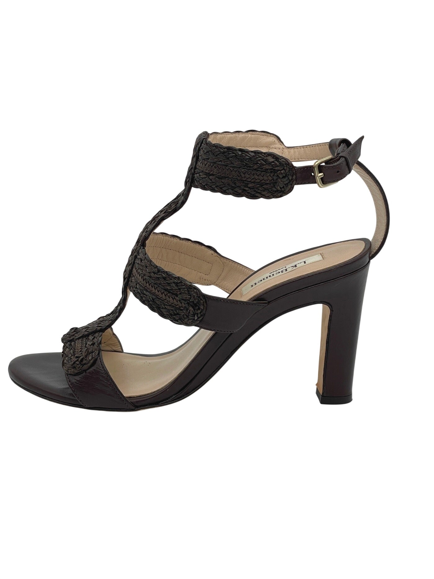 L.K.Bennet Chocolate Woven Sandale mit Absatz EU 40 Braun - Image 1