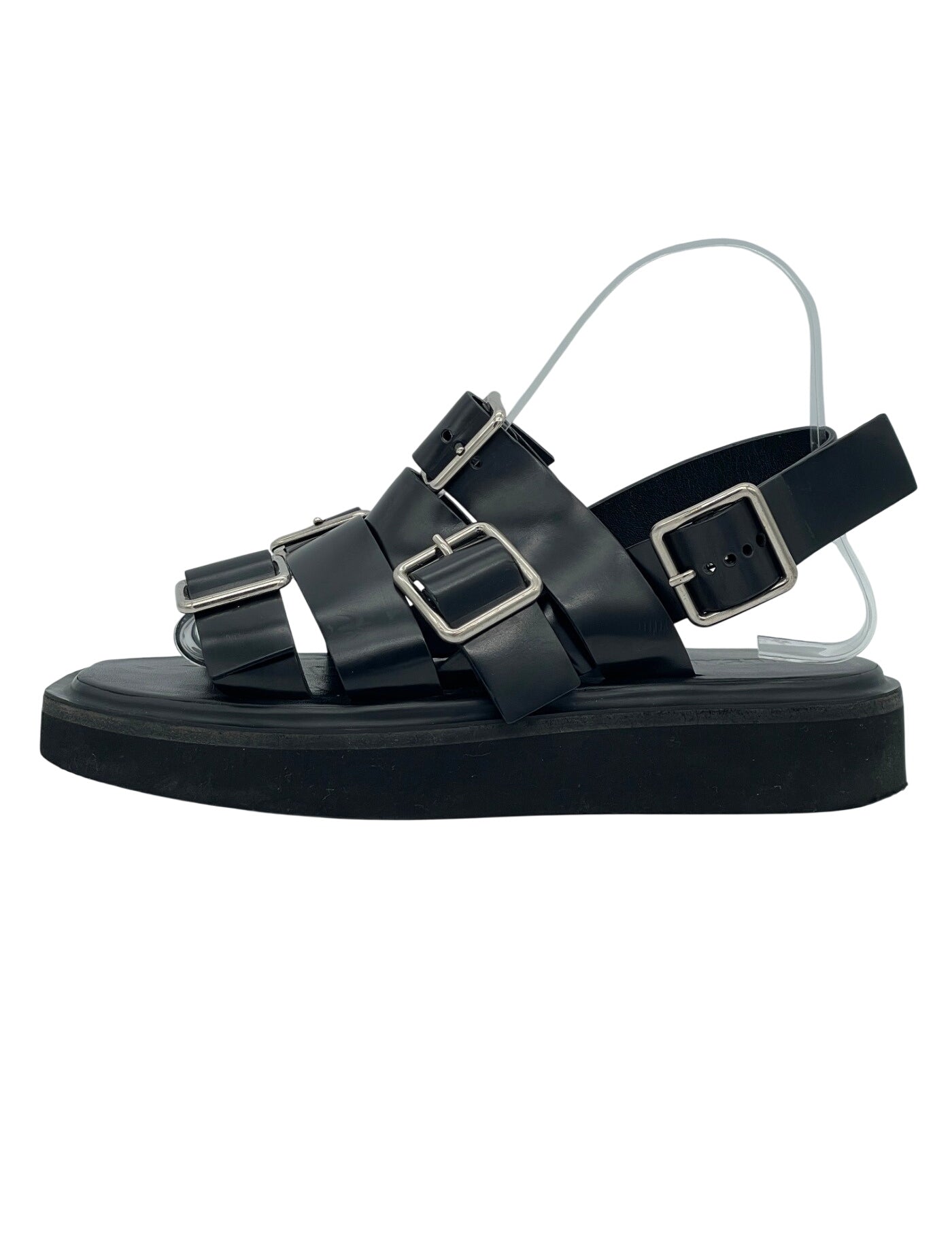 Jil Sander Platform Flache Sandale EU 36 Schwarz - Image 1
