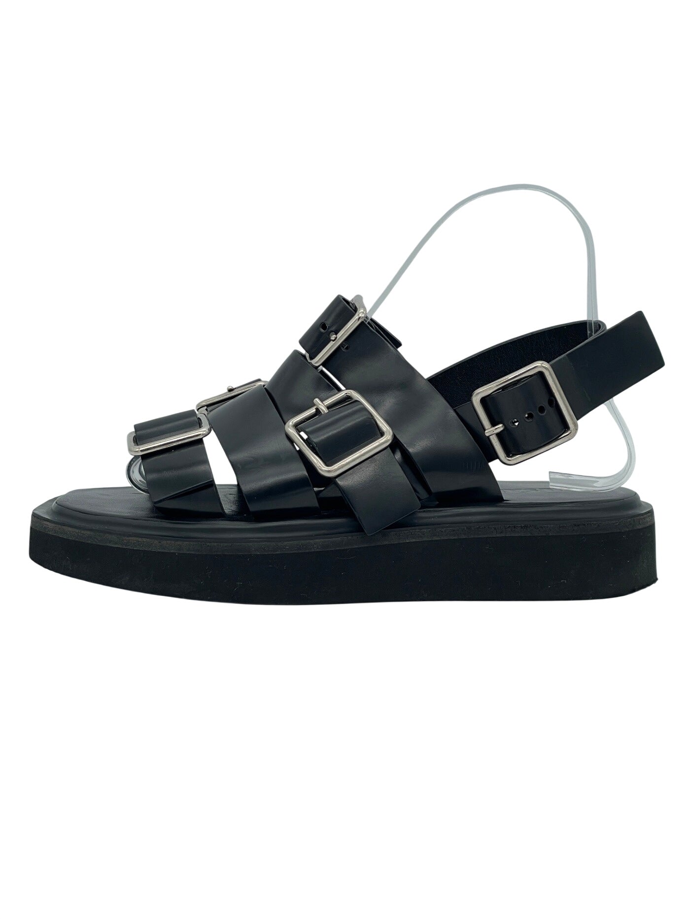 Jil Sander Platform Flache Sandale EU 36 Schwarz - Image 1