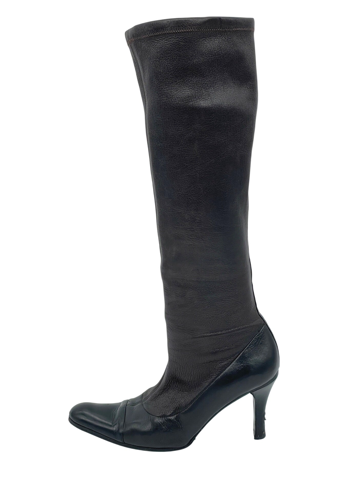 Chanel Sock Boots Stiefel EU 37.5 Braun - Image 1