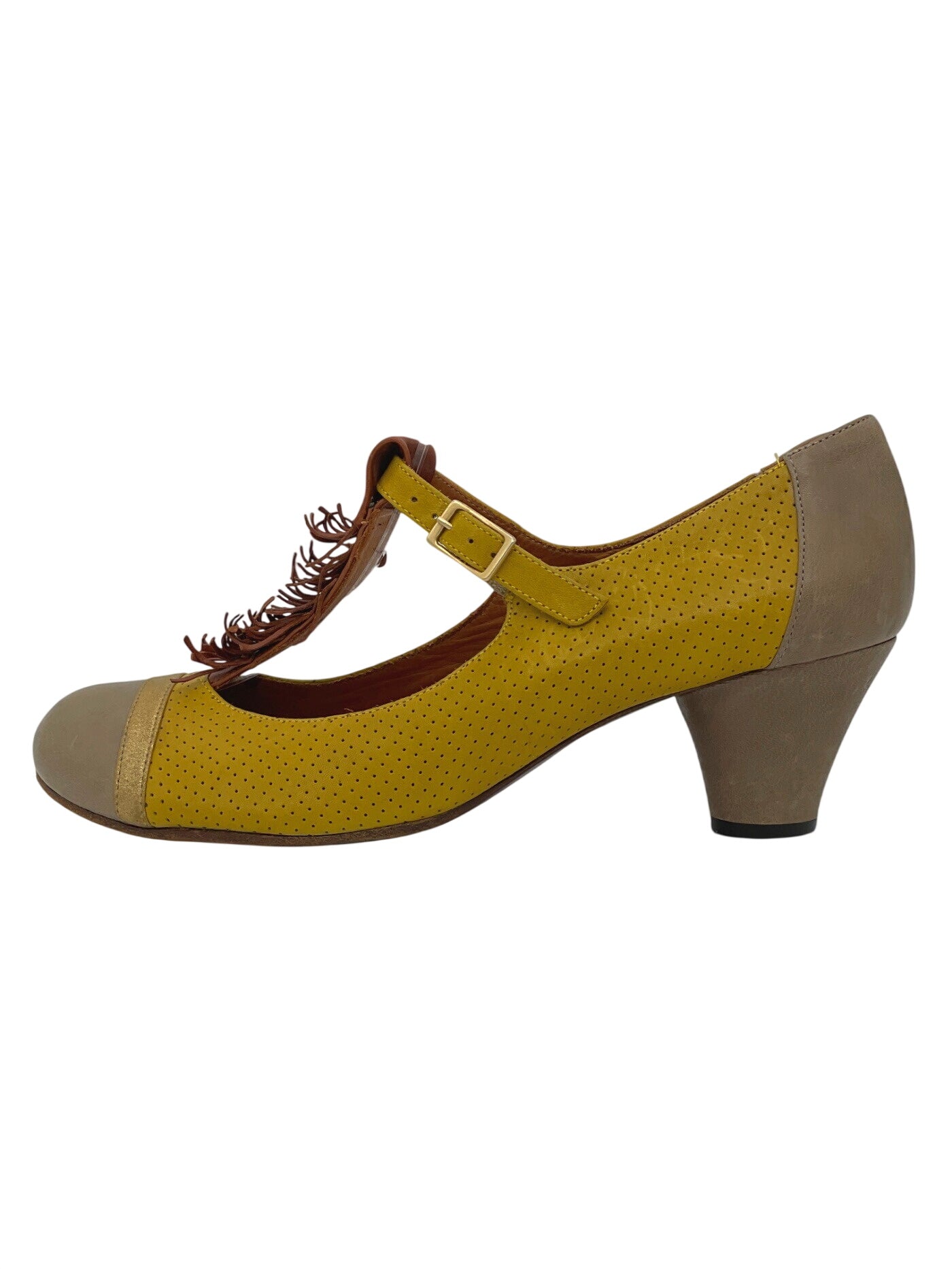 Chie Mihara Block Heel Pump EU 40.5 Gelb - Image 1