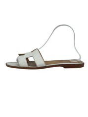 Hermès Oran Flache Sandale EU 39 Weiß - Image 1
