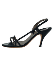 Salvatore Ferragamo Strappy Satin Sandale mit Absatz EU 39.5 Schwarz - Image 1