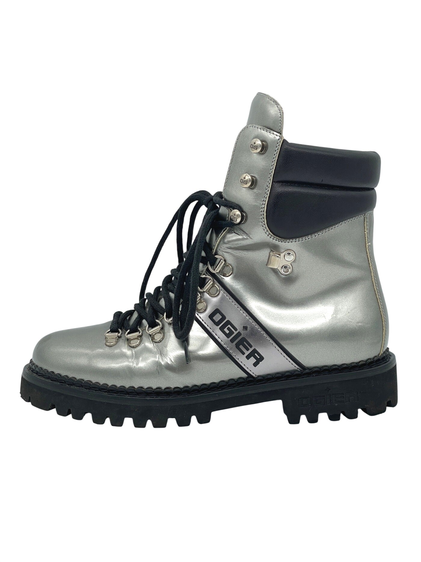 Ogier Metallic Leather Combat Stiefel EU 38 Metallic - Image 1