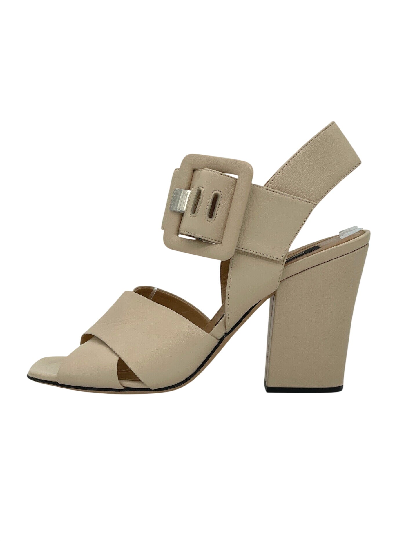 Sergio Rossi Leder Sandale mit Absatz EU 39 Beige - Image 1