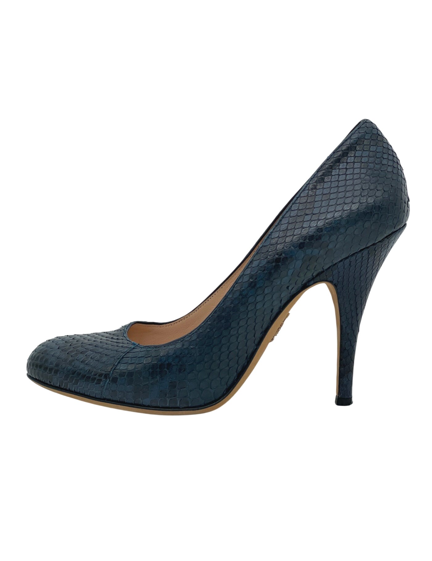 Bally Python Pointed-Toe Pump EU 39 Blau - Image 1