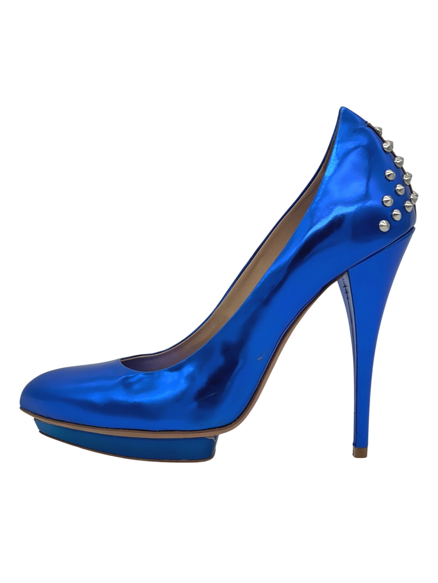 Alexander McQueen Studded Platform Plateau Pump EU 40 Metallic - Image 1