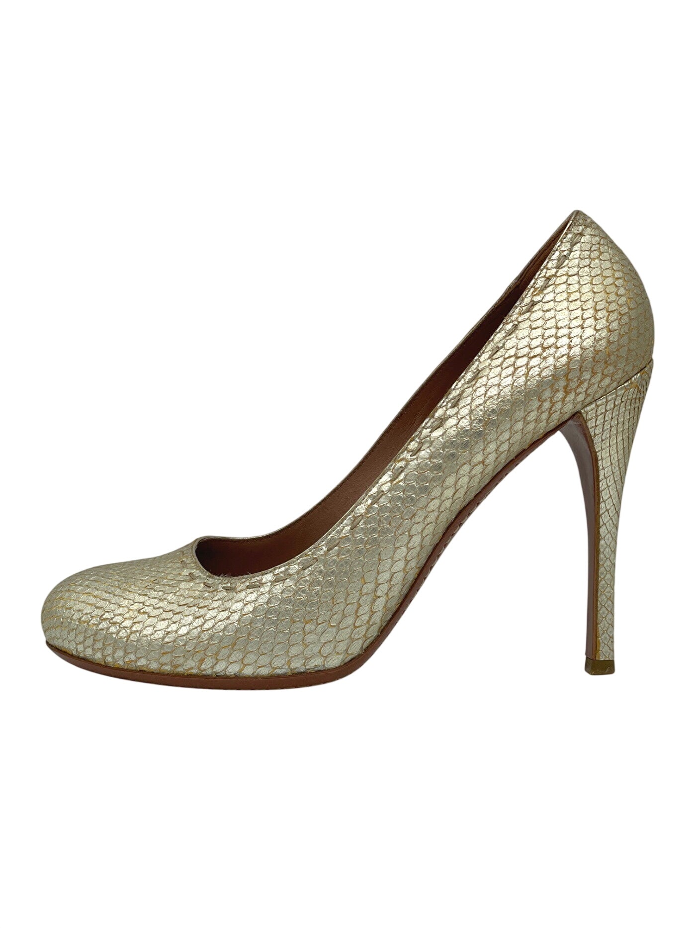 Alaïa Snakeskin Pump EU 40 Metallic - Image 1