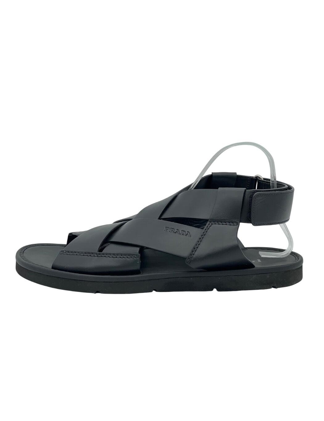 Prada Braided Flache Sandale EU 44 Schwarz - Image 1