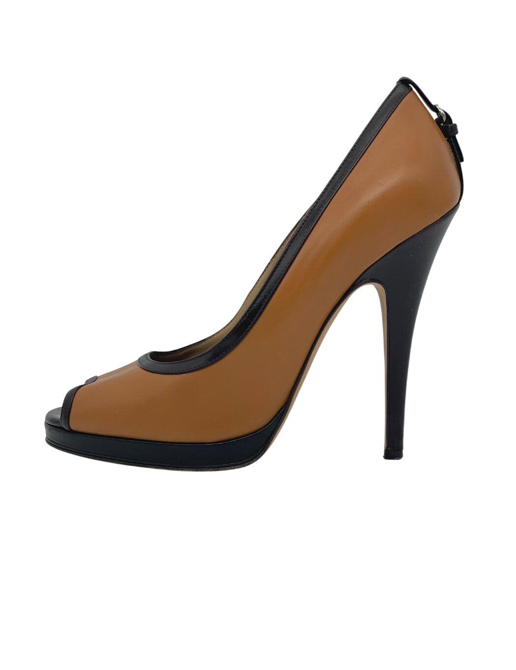 Dolce & Gabbana Peep-Toe Plateau Pump EU 40 Braun - Image 1