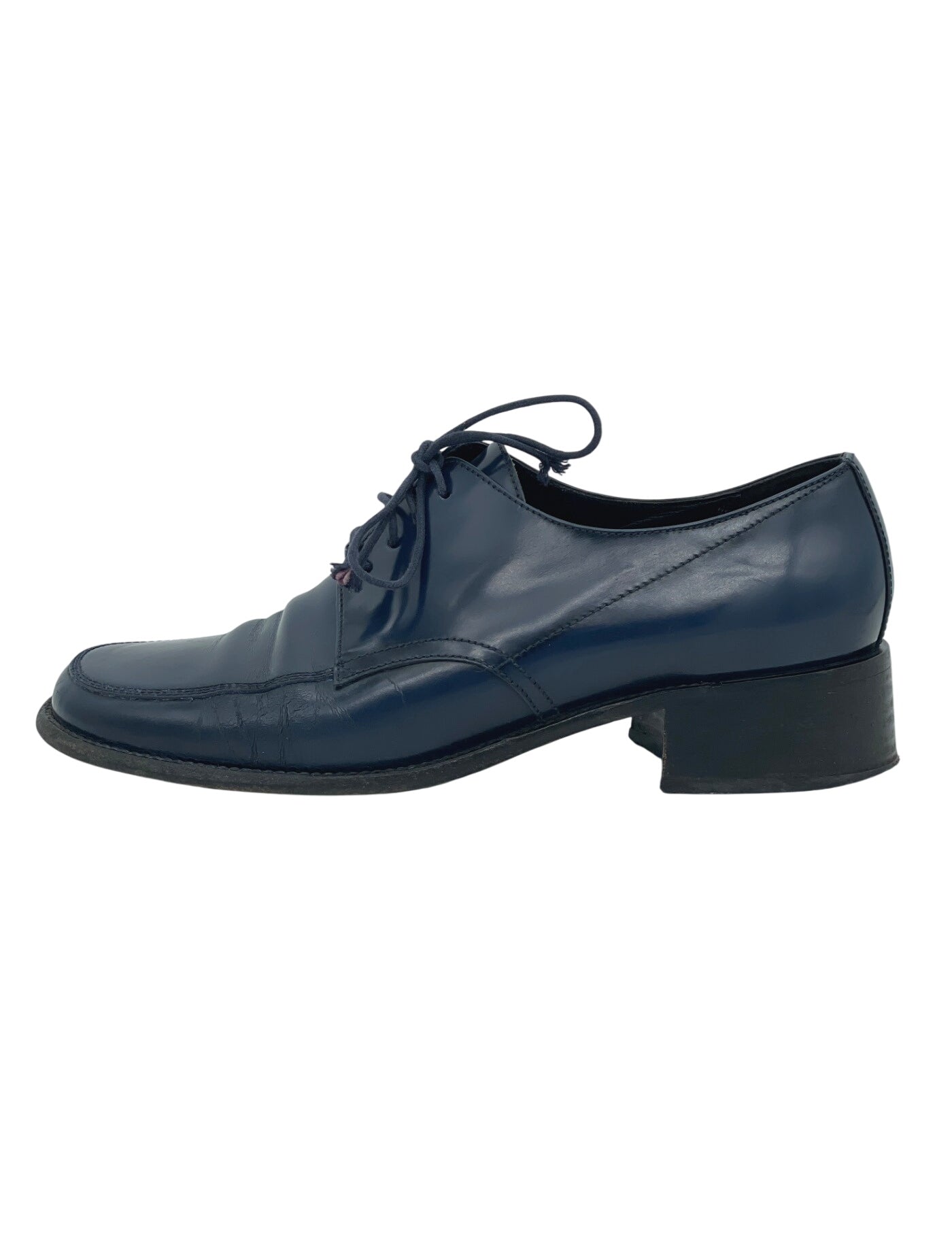Prada Chunky Block Heel Oxford EU 38.5 Blau - Image 1