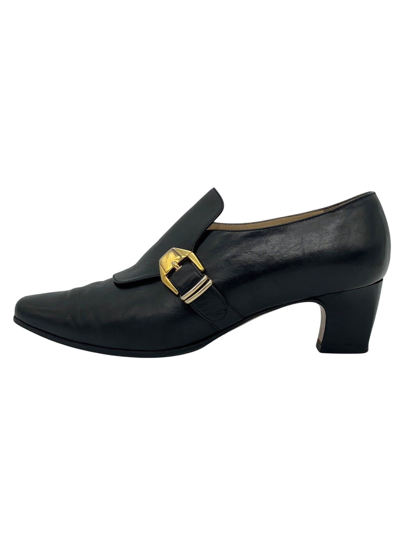 Sergio Rossi Buckle Heel Loafer EU 38.5 Schwarz - Image 1