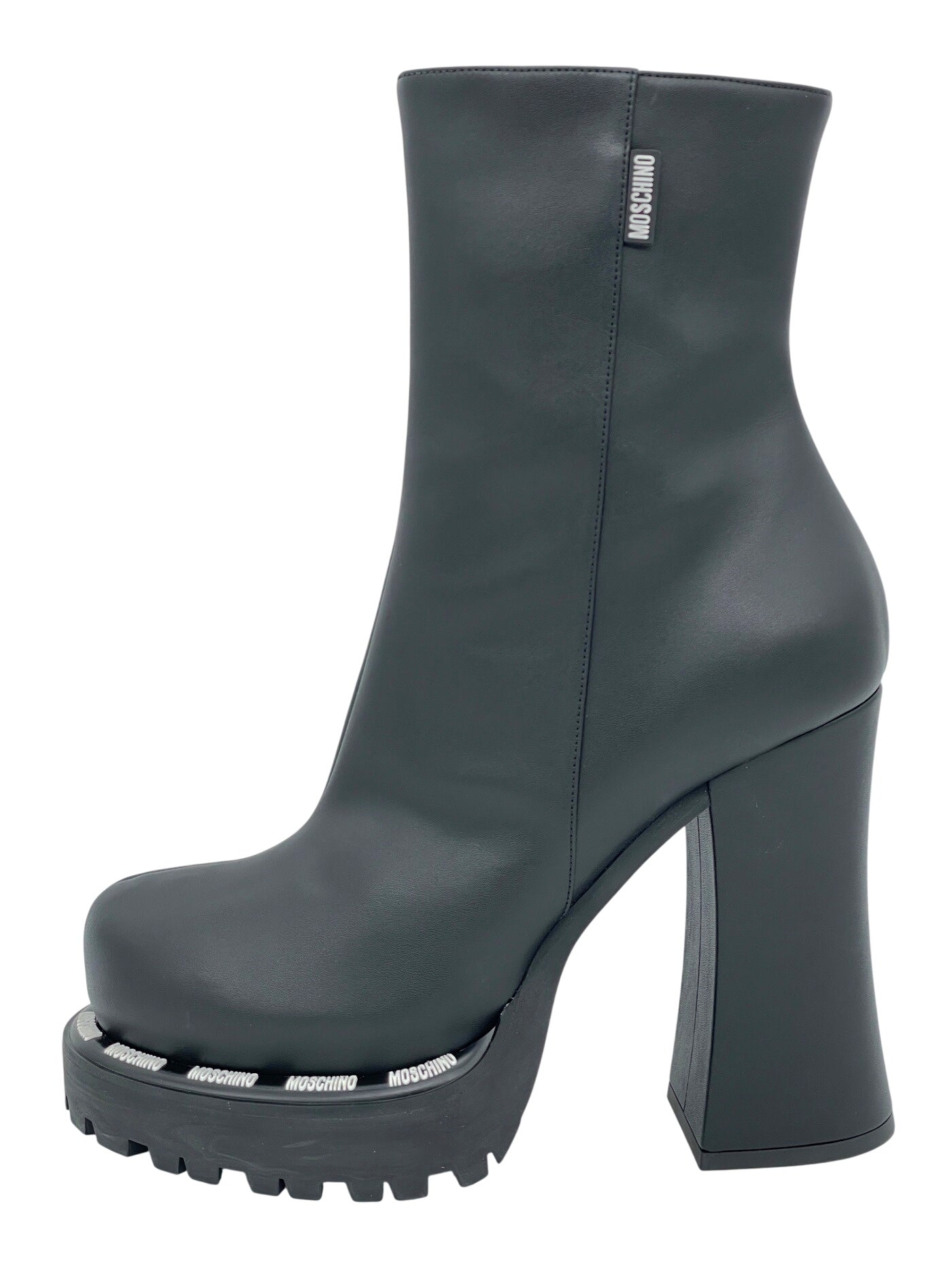 Moschino Shoes Leather Ankle Boot EU 40 Schwarz - Image 1