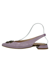 Roberto Cavalli Shoes Snake Logo Patent Slingback EU 38 Lila - Image 1