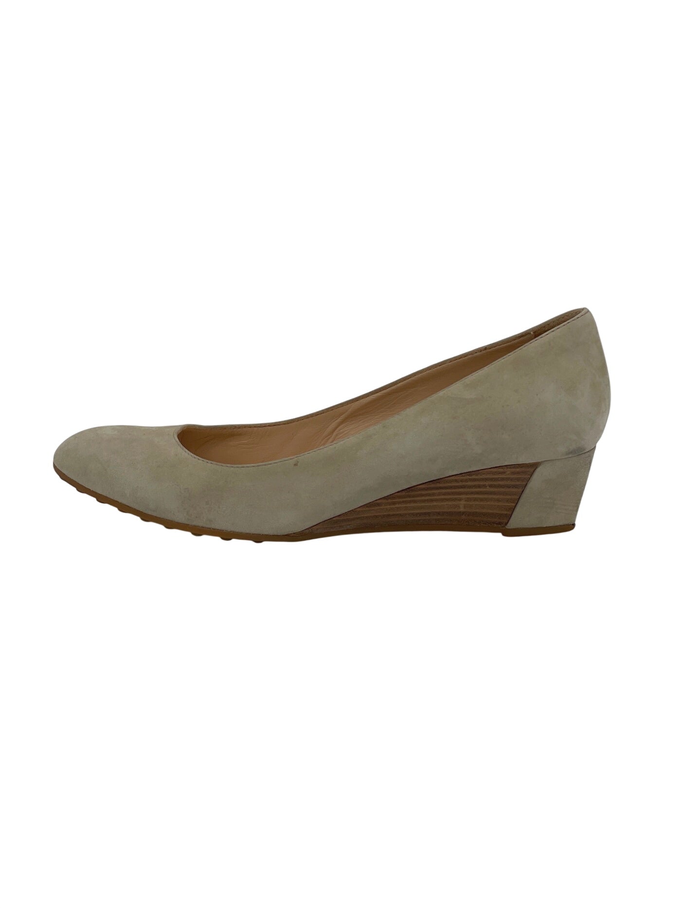 Tod's Almond Toe Wedge Pump EU 39 Beige - Image 1