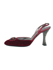 Armani Velvet Jewel Slingback EU 37 Rot