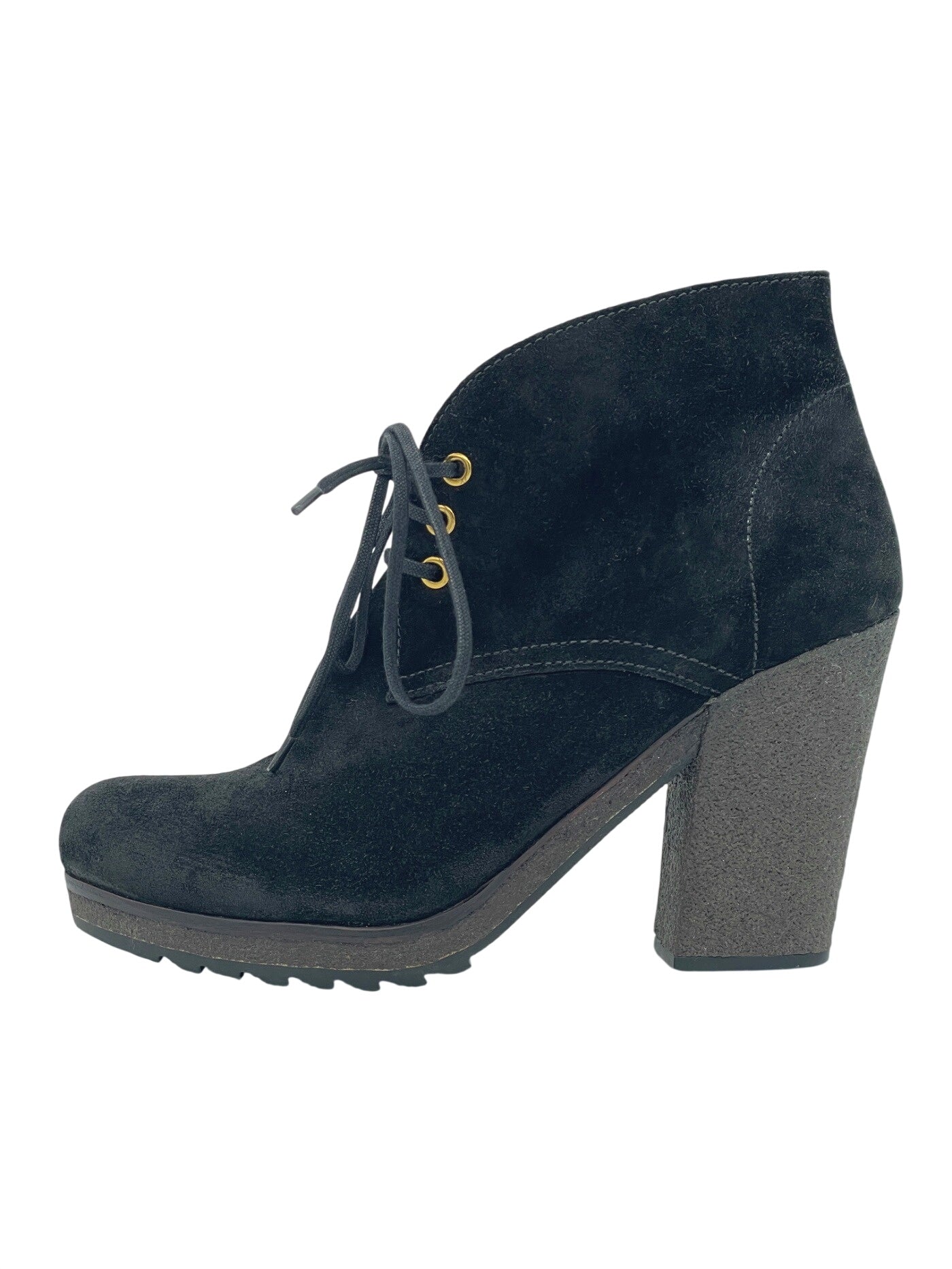 Prada Suede Lace-Up Platform Ankle Boot EU 37 Schwarz - Image 1