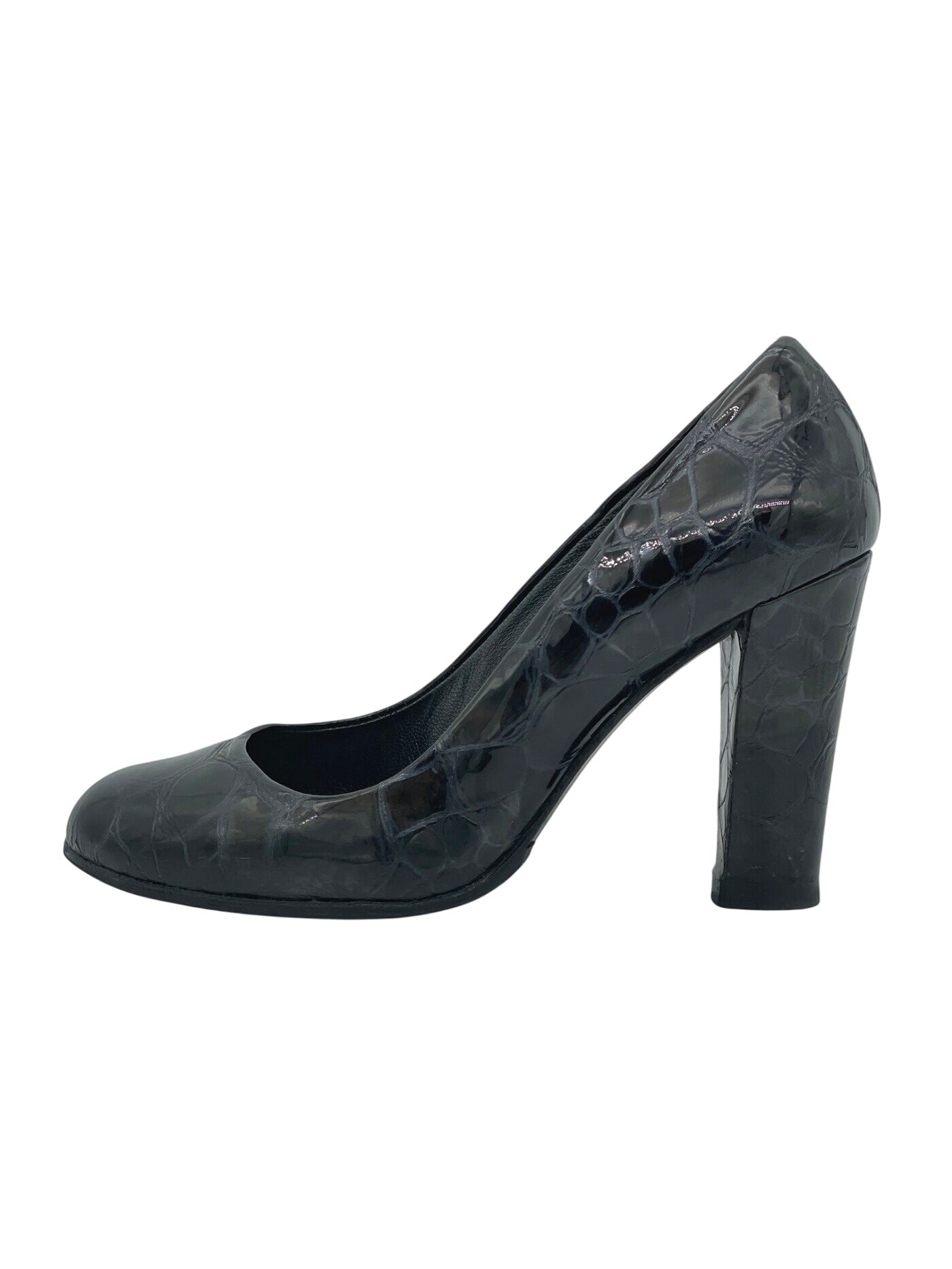 Stuart Weitzman Croc Pattern Pump EU 35 Schwarz - Image 1