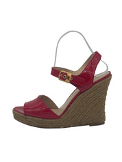 Fendi Espadrille Wedge Sandale mit Absatz EU 39 Rot - Image 1