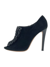 Gianvito Rossi "Ginevra" Ruffle Peep Toe Pump EU 40 Schwarz - Image 1