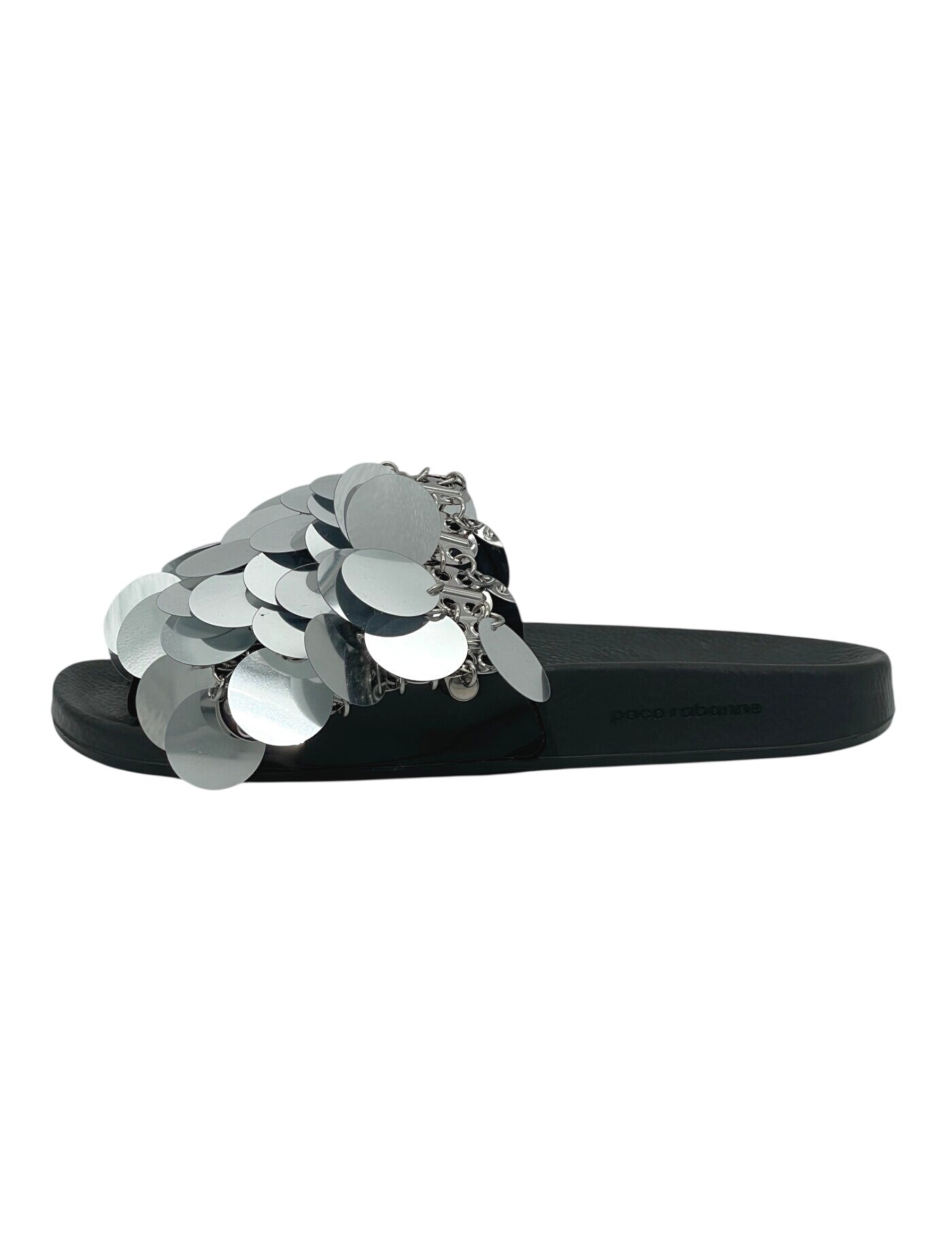 Paco Rabanne Sparkle Disc Sliders Mule EU 40 Metallic - Image 1