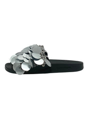 Paco Rabanne Sparkle Disc Sliders Mule EU 40 Metallic - Image 1
