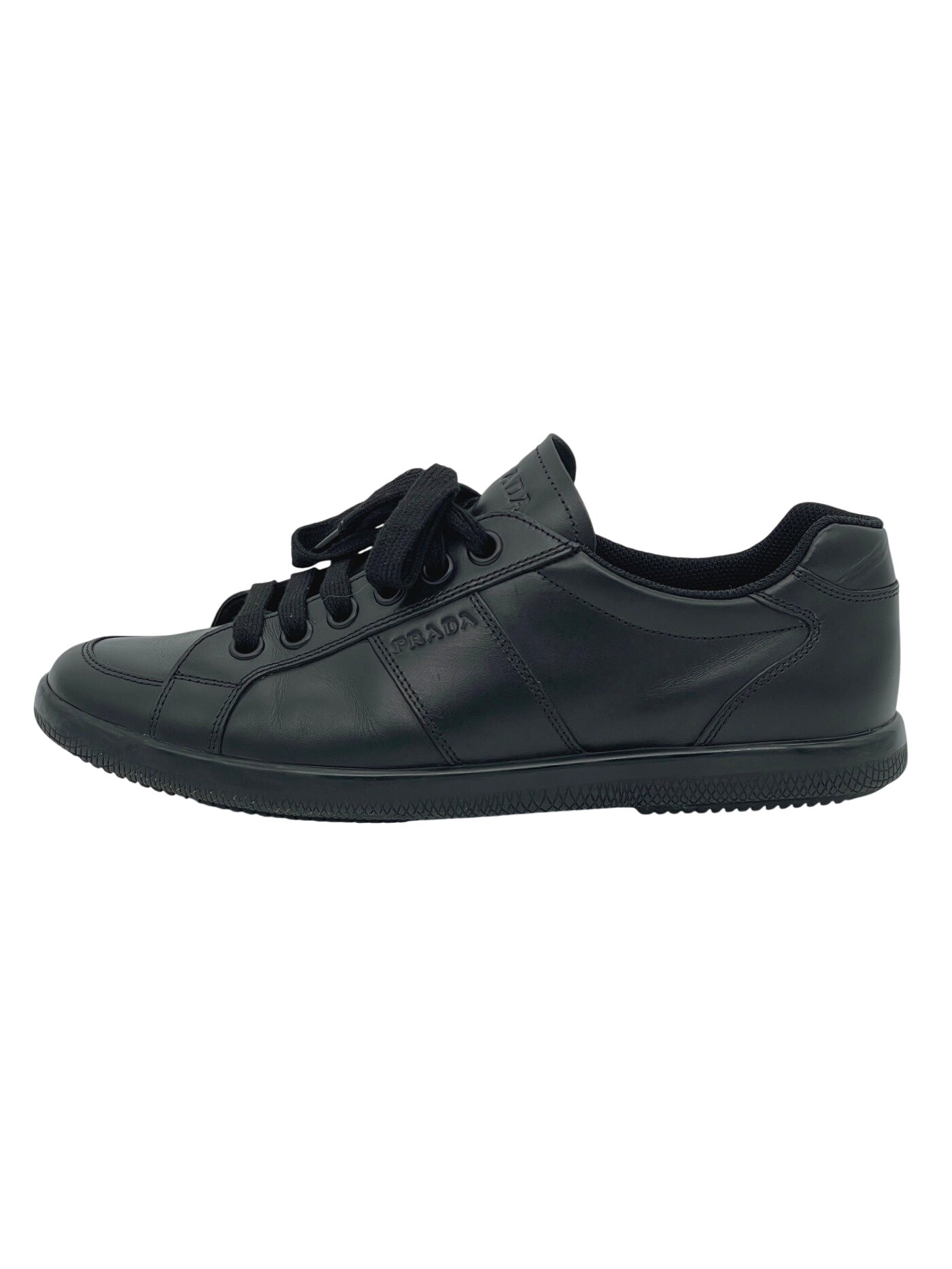 Prada Linea Rossa "Vitello Plume" Low Top Sneaker EU 42 Schwarz - Image 1