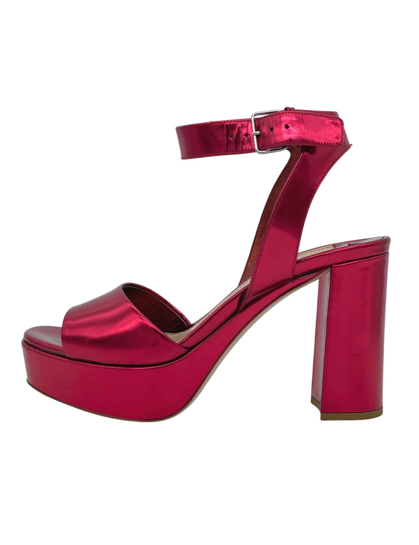 Miu Miu Platform Sandale mit Absatz EU 36.5 Metallic - Image 1
