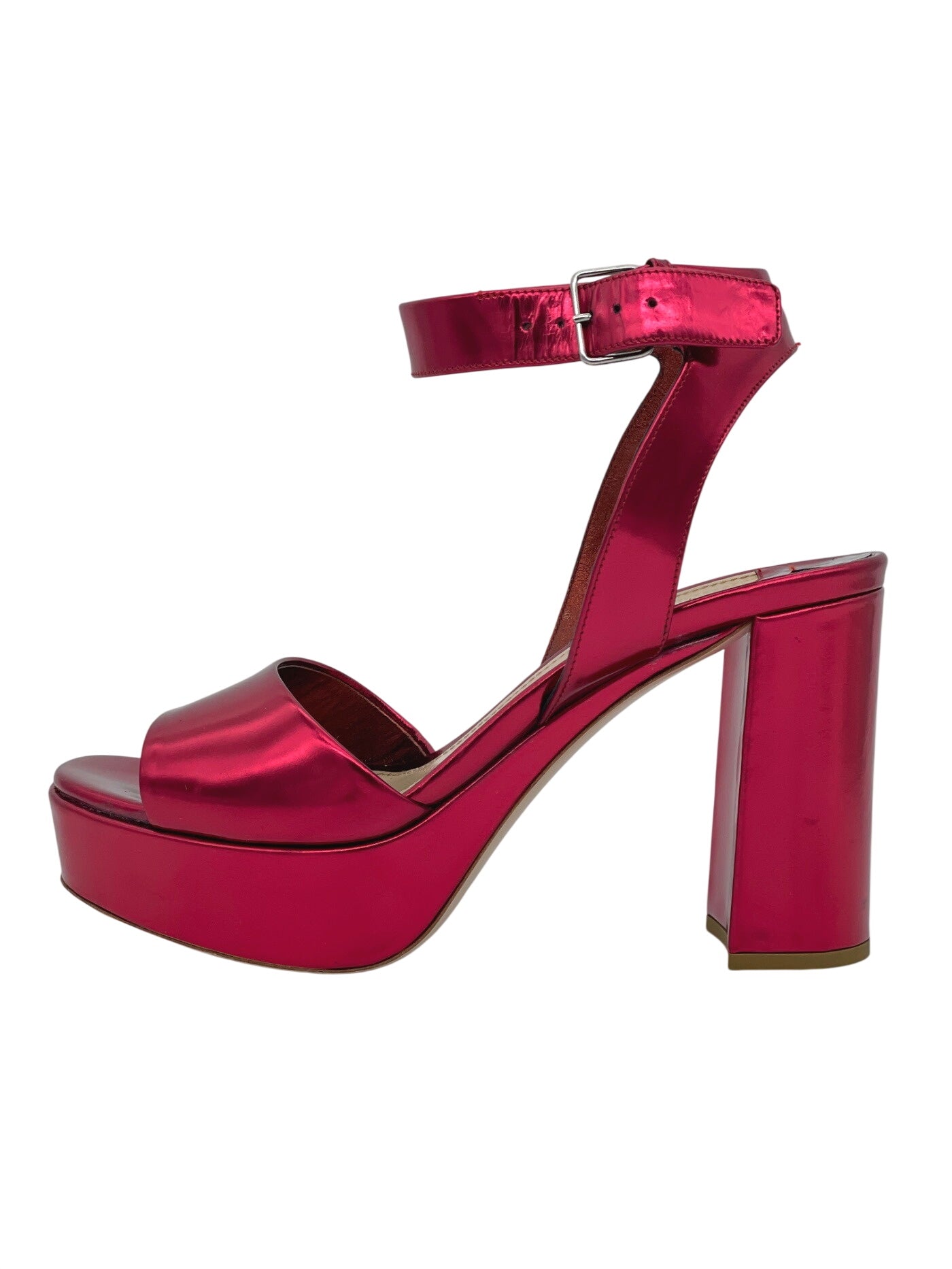 Miu Miu Platform Sandale mit Absatz EU 36.5 Metallic - Image 1