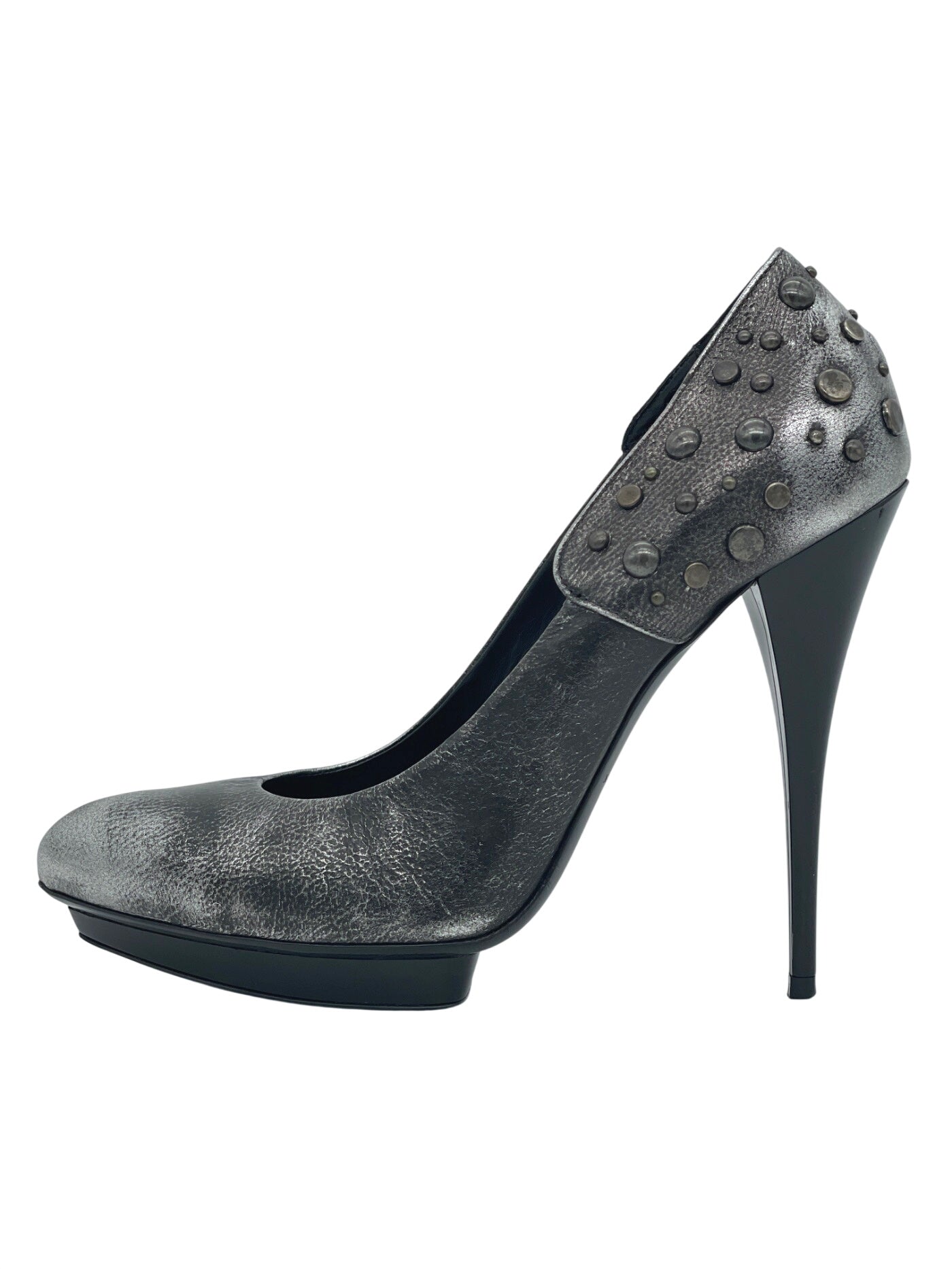 Alexander McQueen Studded Platform Plateau Pump EU 40 Metallic - Image 1