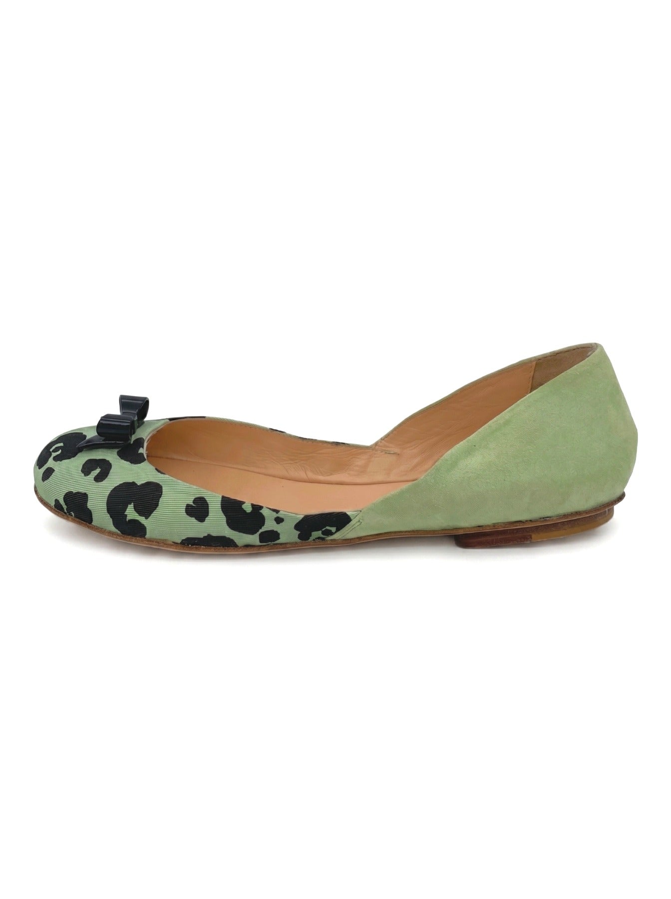 Moschino Shoes Cheap and Chic Leopard Bow Ballerina EU 37.5 Grün