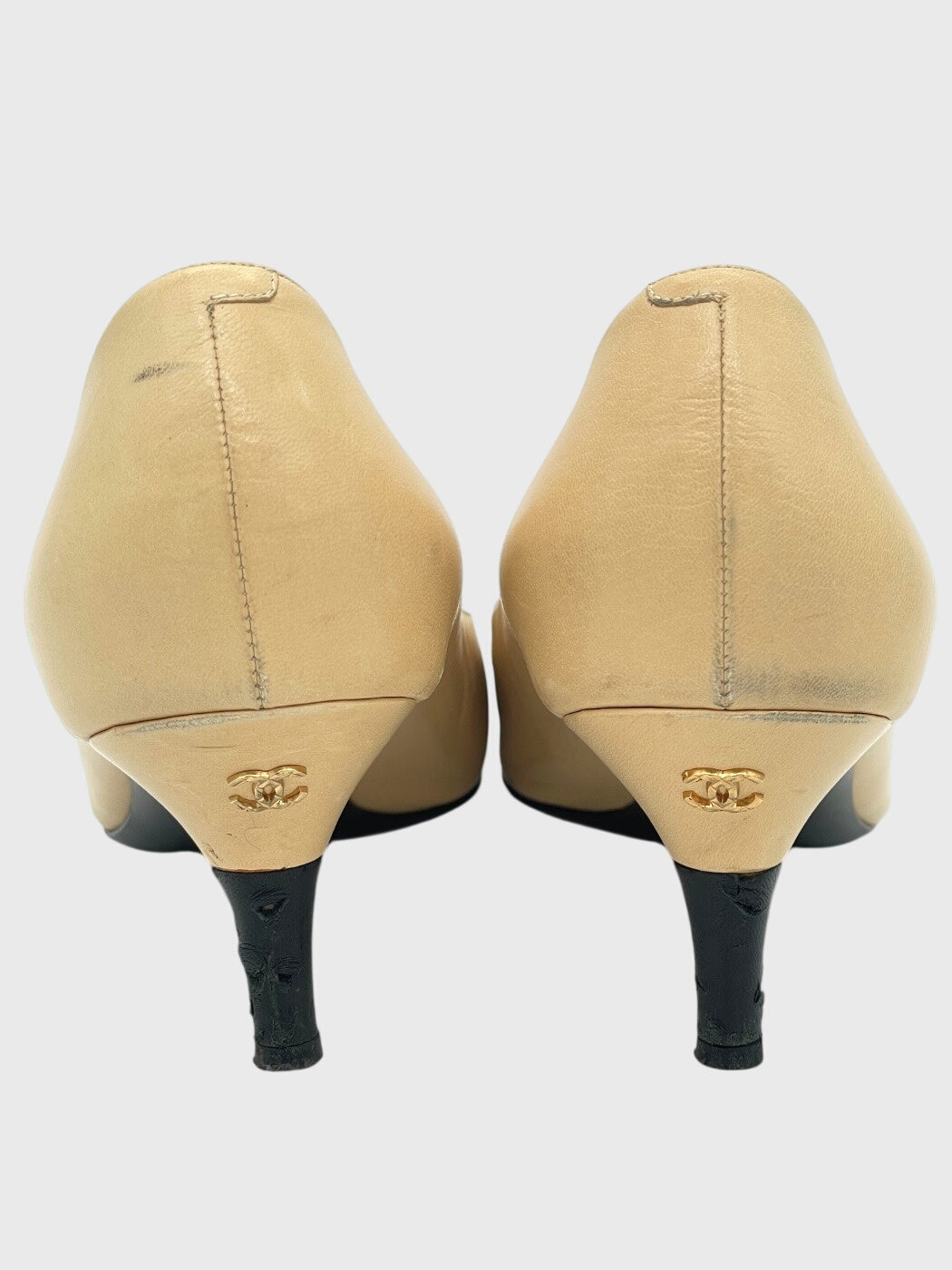 Chanel Tow-Tone Cap Toe Pump EU 36.5 Beige