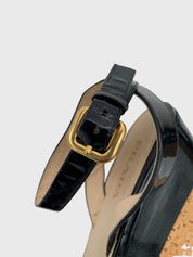 Prada Vernice Sughero Sandale mit Absatz EU 39.5 Schwarz - Image 11