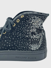 Philipp Plein Skull Crystal High Top Sneaker EU 39 Schwarz