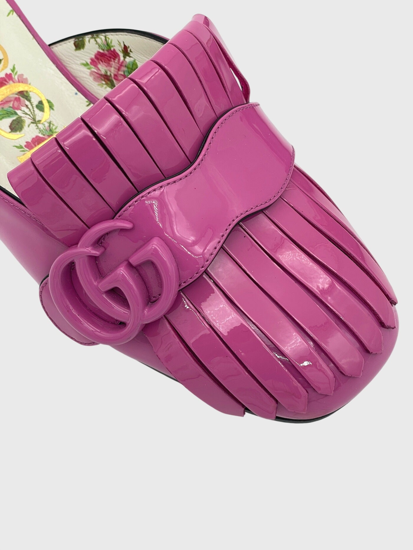 Gucci GG Marmont Fringed Flat  Mule EU 35.5 Pink