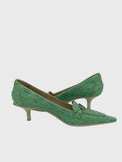 Sergio Rossi Croc-Effect Kitten Heel EU 37 Grün