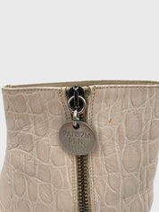 Patrizia Pepe Croc-Effect Wedge Ankle Boot EU 36.5 Beige