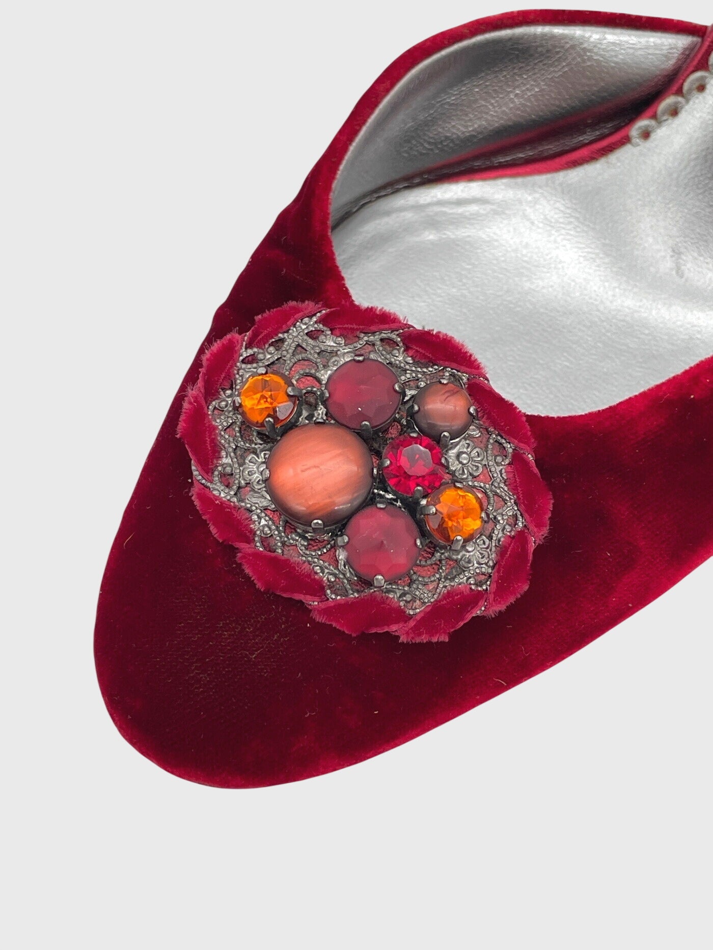 Armani Velvet Jewel Slingback EU 37 Rot
