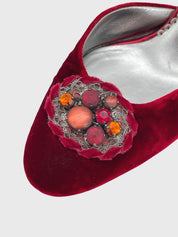 Armani Velvet Jewel Slingback EU 37 Rot
