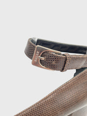 Bally Embossed Leather Ankle Strap Pump EU 37 Braun