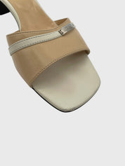 Bally Vintage Logo Plate Mule EU 38.5 Beige