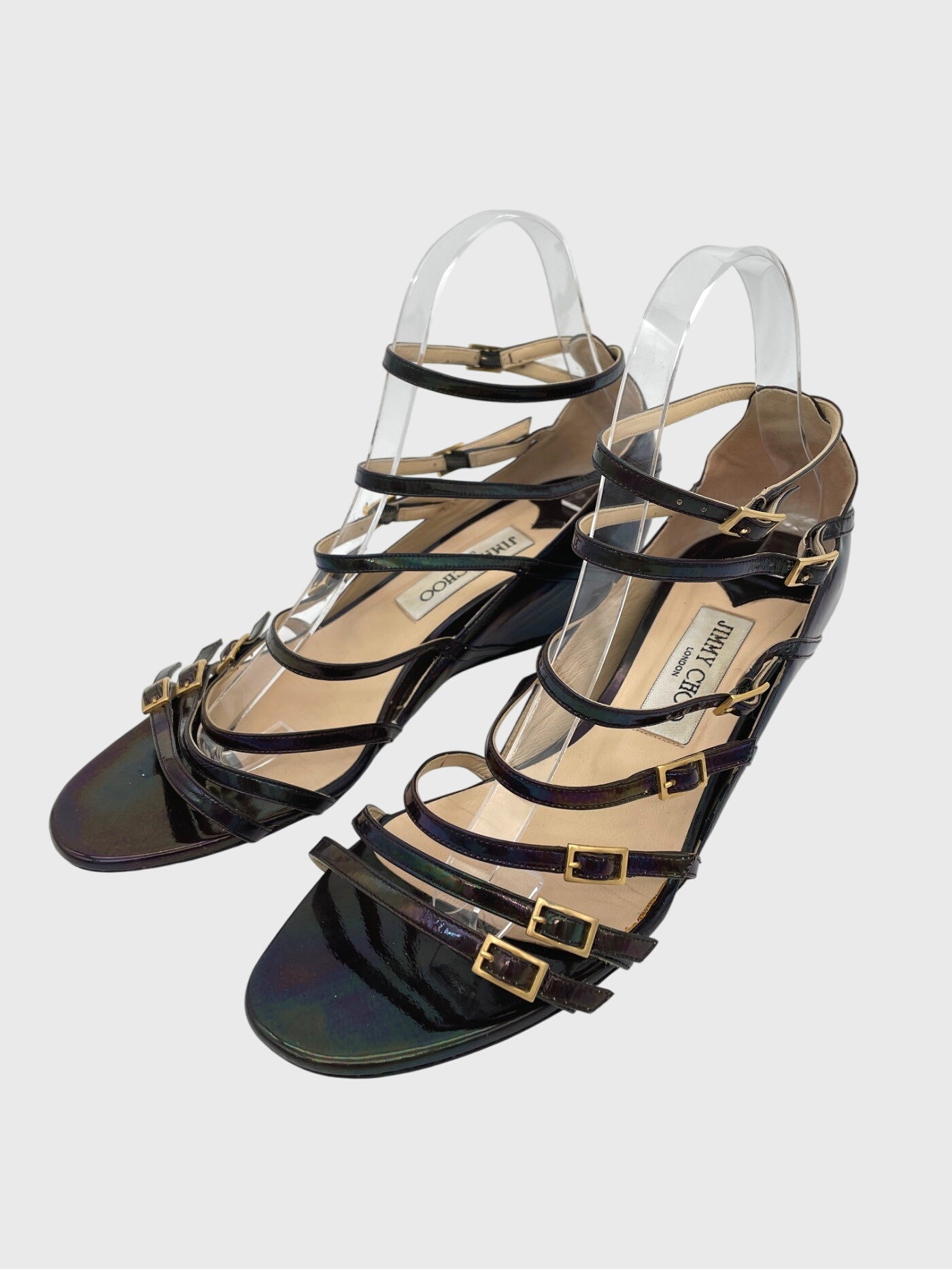 Jimmy Choo Atlas Sandale mit Absatz EU 39 Metallic
