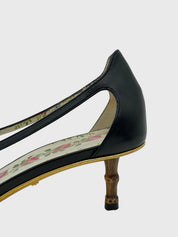 Gucci Butterfly Bamboo Kitten Heel EU 37.5 Schwarz