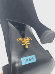 Prada Suede Colorblock Ankle Strap Plateau Pump EU 39 Mehrfarbig