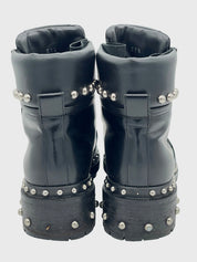 Balmain „Eva“ Studded Biker Combat Stiefel EU 37.5 Schwarz
