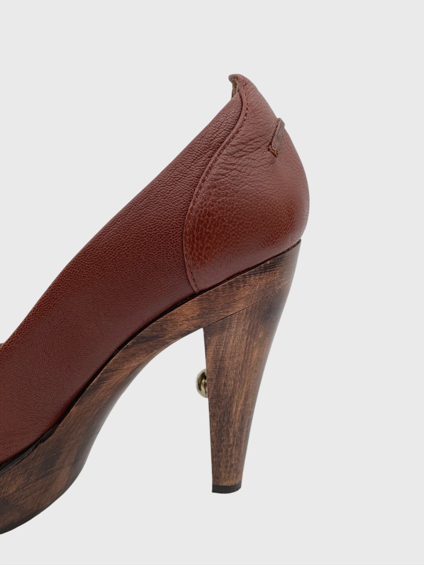 Patrizia Pepe Leder Plateau Pump EU 37 Braun