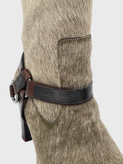 Floris van Bommel  Ponyhaar Ankle Boot EU 37 Beige
