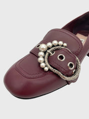 Miu Miu Pearl Buckle Pump EU 38.5 Rot