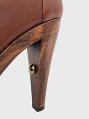 Patrizia Pepe Leder Plateau Pump EU 37 Braun