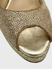 Jimmy Choo Nova Glitter Slingback EU 37 Metallic